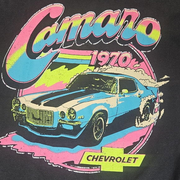 Chevy Camaro T-shirt Mens Medium Black Multicolor 1970 Retro Inspired Graphic - Picture 3 of 5